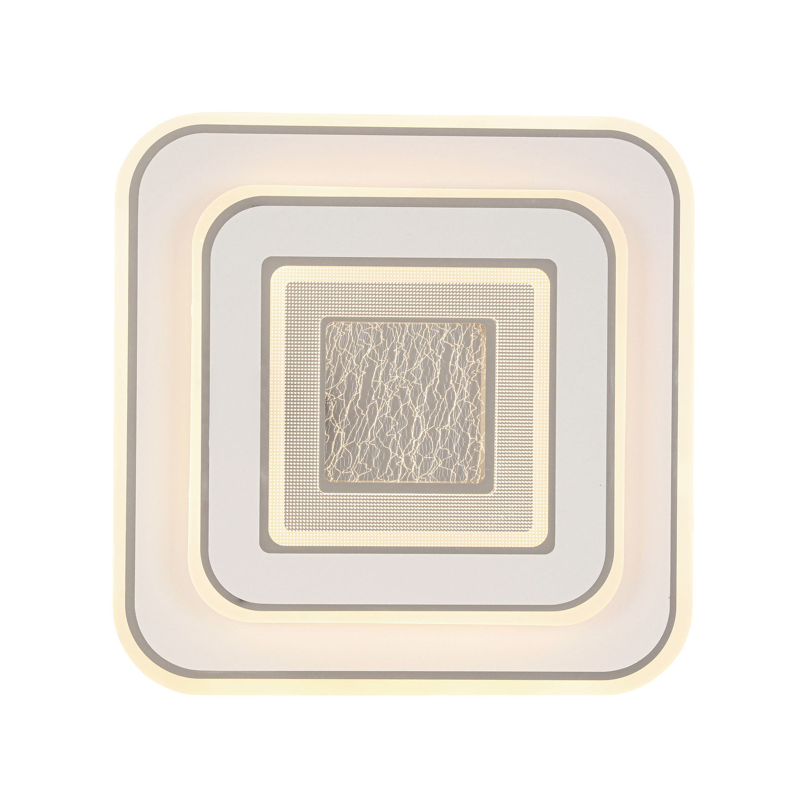 Quadratische LED-Deckenleuchte mit modernem Design, Draufsicht