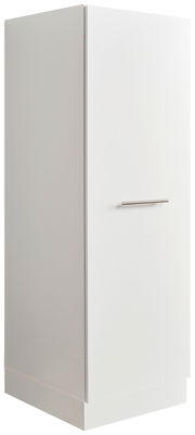 Weißer Hochschrank der Serie WASCHPUNKT von XORA, seitliche Perspektive