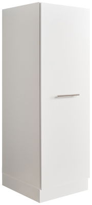 Weißer Hochschrank der Serie WASCHPUNKT von XORA, seitliche Perspektive