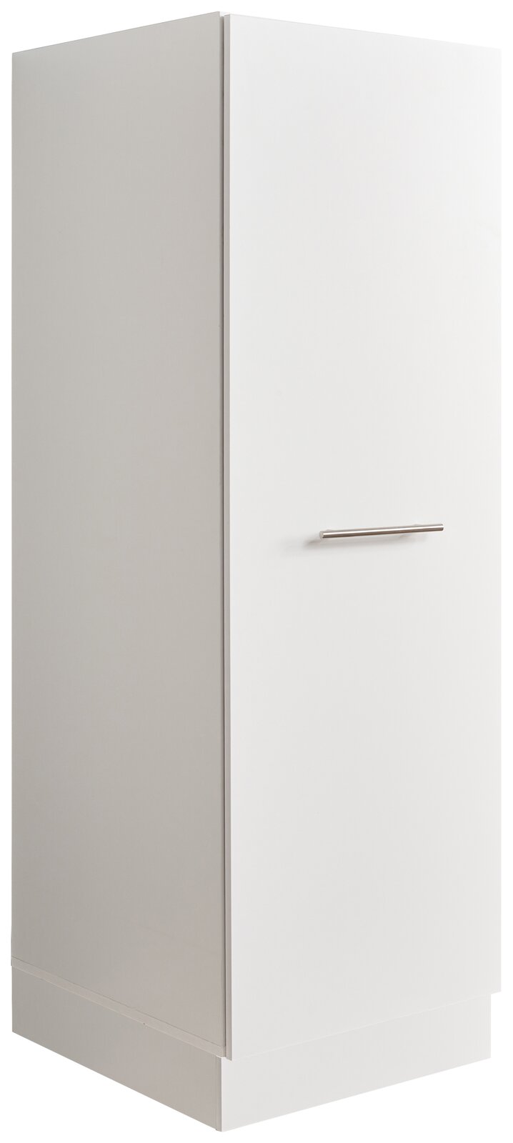 Weißer Hochschrank der Serie WASCHPUNKT von XORA, seitliche Perspektive