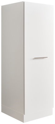 Weißer Hochschrank der Serie WASCHPUNKT von XORA, seitliche Perspektive