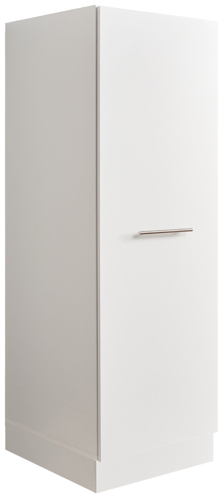 Weißer Hochschrank der Serie WASCHPUNKT von XORA, seitliche Perspektive