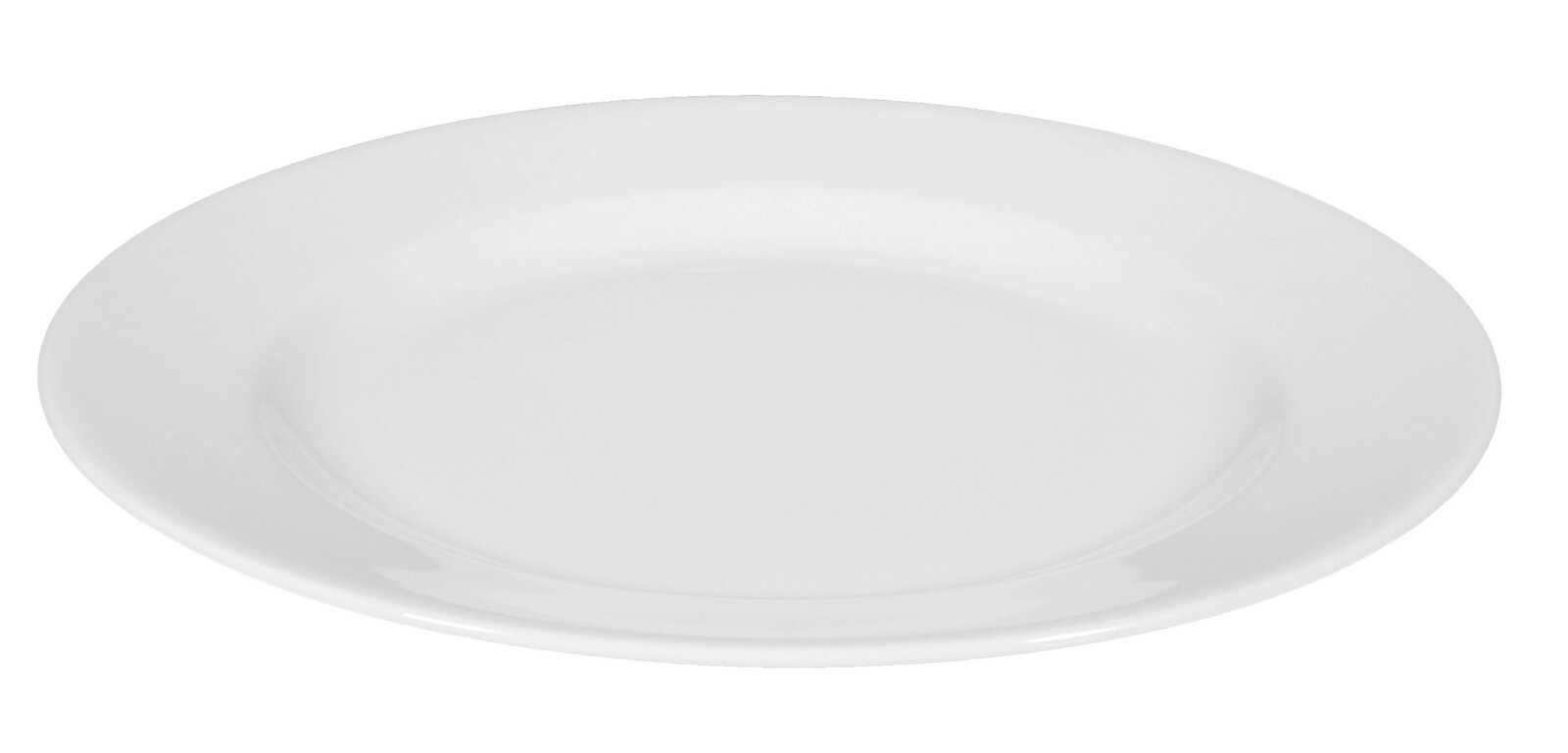 Weißer Frühstücksteller Rondo/Liane aus Porzellan, seitliche Perspektive