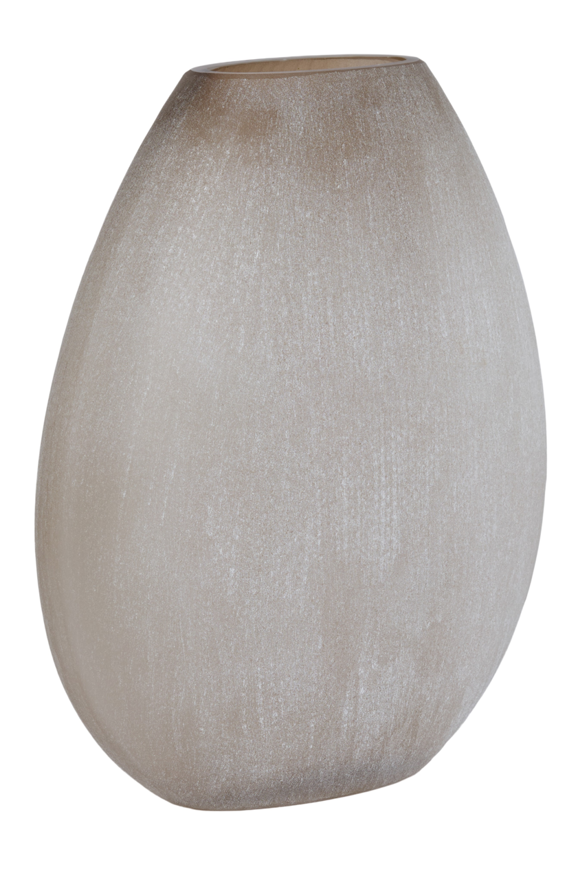 Light&Living Vase SANTINO 43cm Elegante, ovale Vase in sanftem Beige, seitliche Perspektive