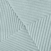 Nahaufnahme des strukturierten Stoffes eines Funktionssofas in hellgrüner Farbe, diagonale Perspektive