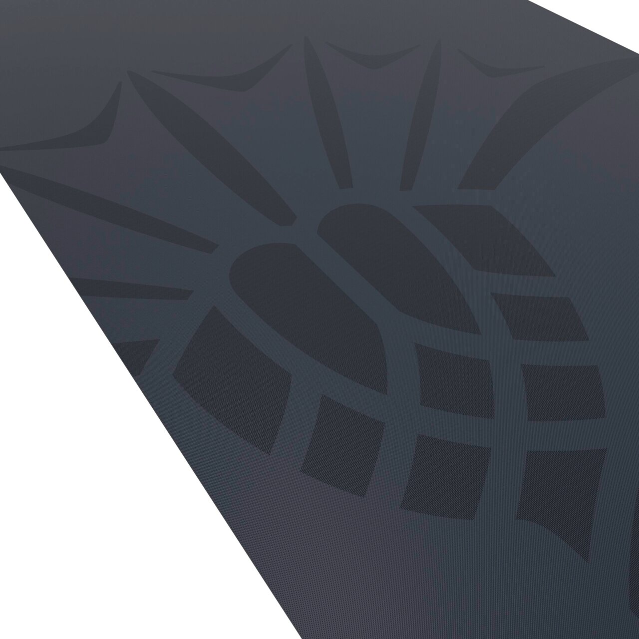 JOOP! Yogamatte J!ACTIVE Dunkelgraue Yogamatte mit geometrischem Muster, perspektivisch von oben fotografiert.