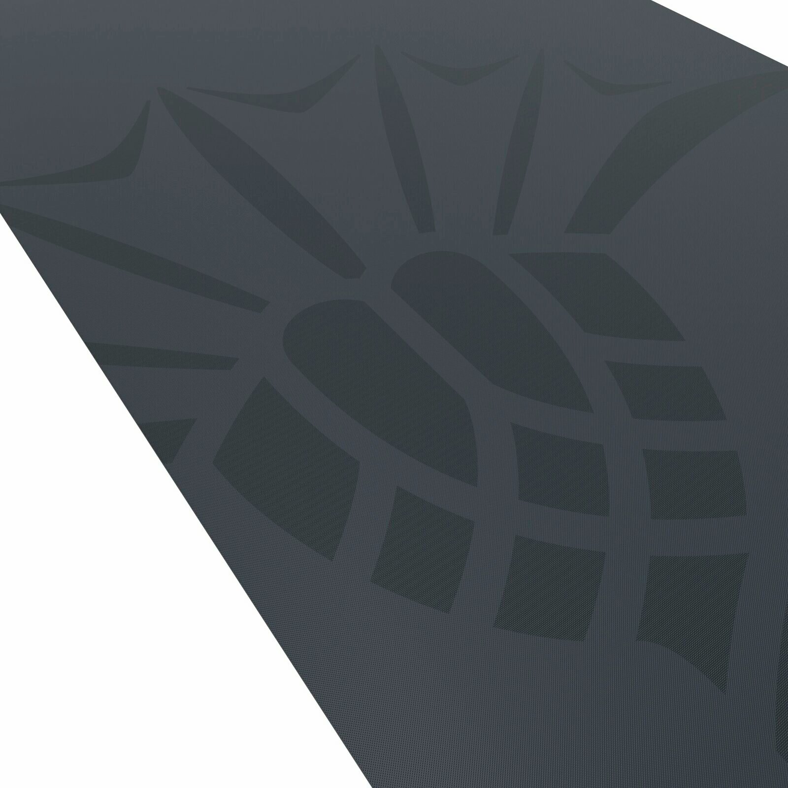 JOOP! Yogamatte J!ACTIVE Dunkelgraue Yogamatte mit geometrischem Muster, perspektivisch von oben fotografiert.