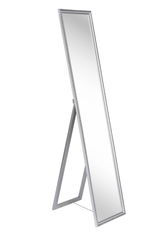 Standspiegel mit silbernem Rahmen, seitliche Perspektive