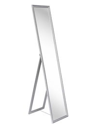 Standspiegel mit silbernem Rahmen, seitliche Perspektive