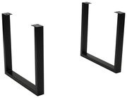Schwarze Metalltischbeine in U-Form, seitliche Perspektive