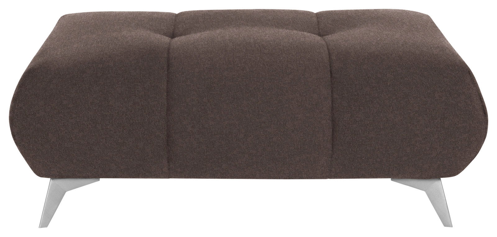 Hom´in Hockerbank FELLINI II. Braune Hockerbank mit gepolstertem Stoffbezug, seitliche Perspektive