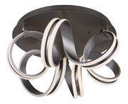 Moderne Deckenleuchte KUNI mit geschwungenen LED-Leuchtringen, Ansicht von unten