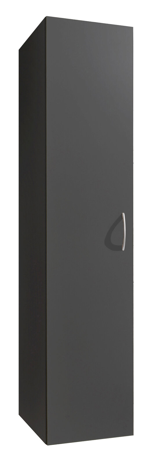 XORA Kleiderschrank MULTIRAUMKONZEPT Dunkelgrauer Kleiderschrank mit einer Tür und silbernem Griff, seitliche Perspektive