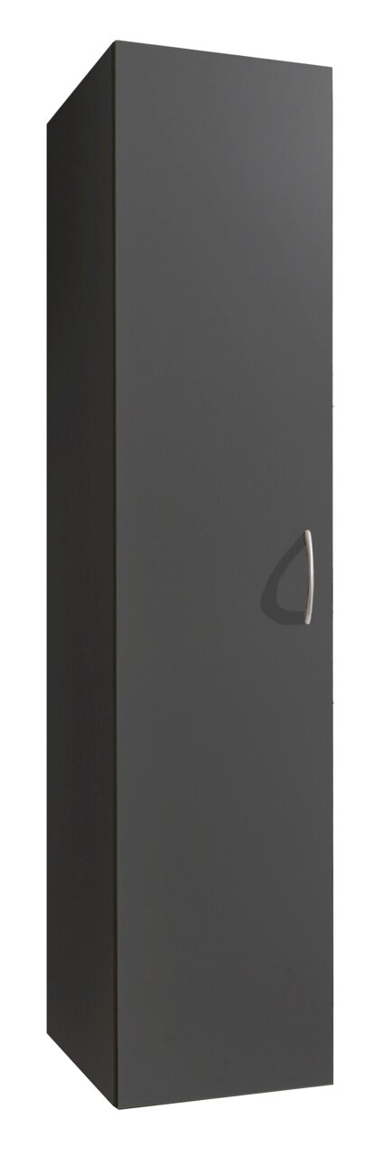 XORA Kleiderschrank MULTIRAUMKONZEPT Dunkelgrauer Kleiderschrank mit einer Tür und silbernem Griff, seitliche Perspektive
