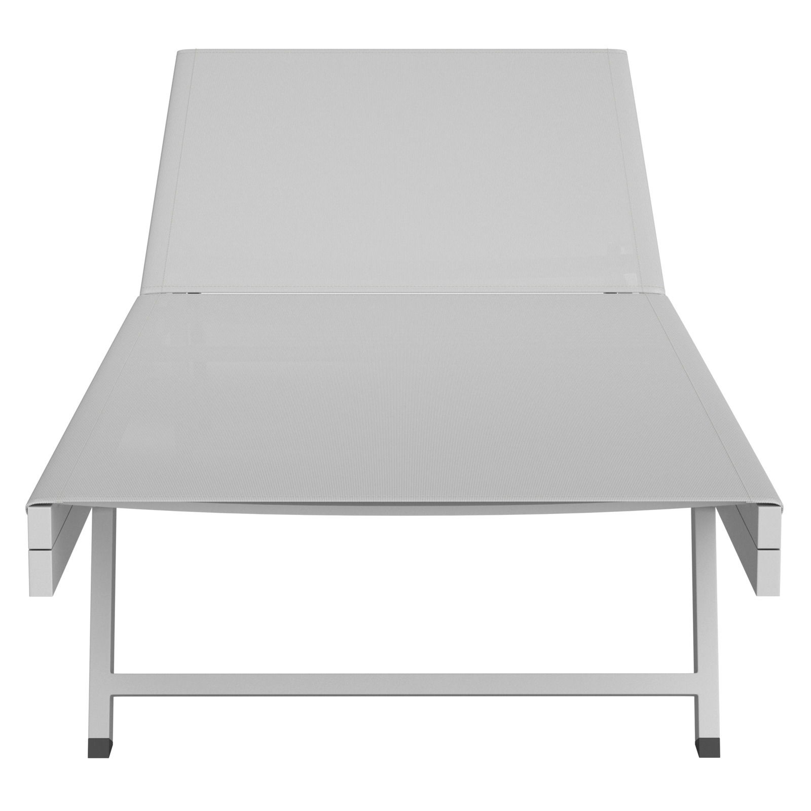 Frontale Ansicht einer modernen, grauen Sonnenliege Ambia Garden DONNATELLA mit schlichtem Design.