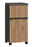 Moderner Unterschrank mit Holzlamellen-Design, frontal abgebildet.