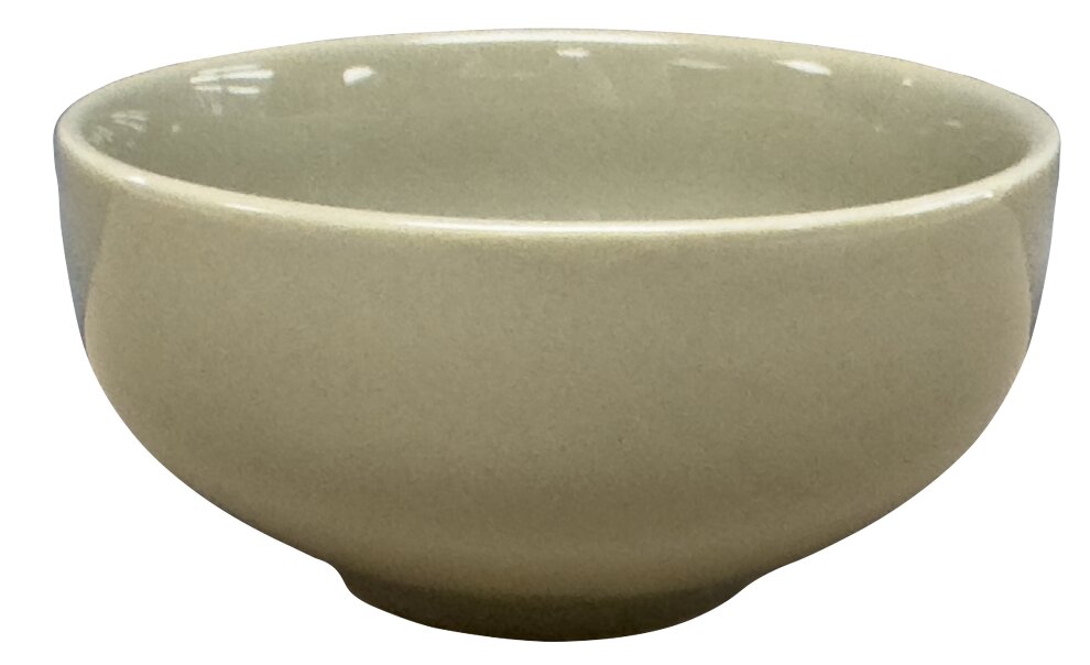 Beige Dipschale aus Keramik, seitliche Perspektive