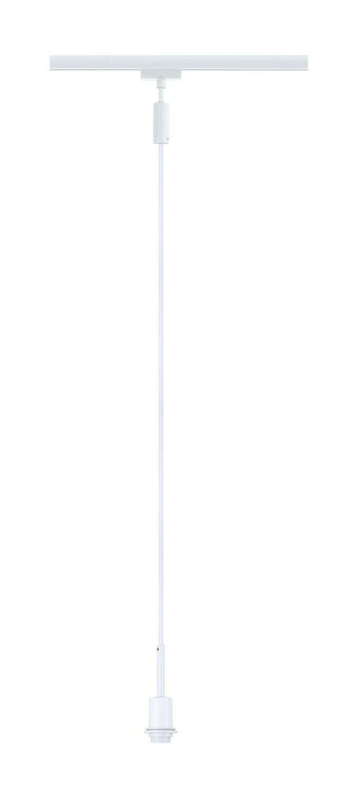 Weißes Basispendel für Schienensystem, seitliche Ansicht