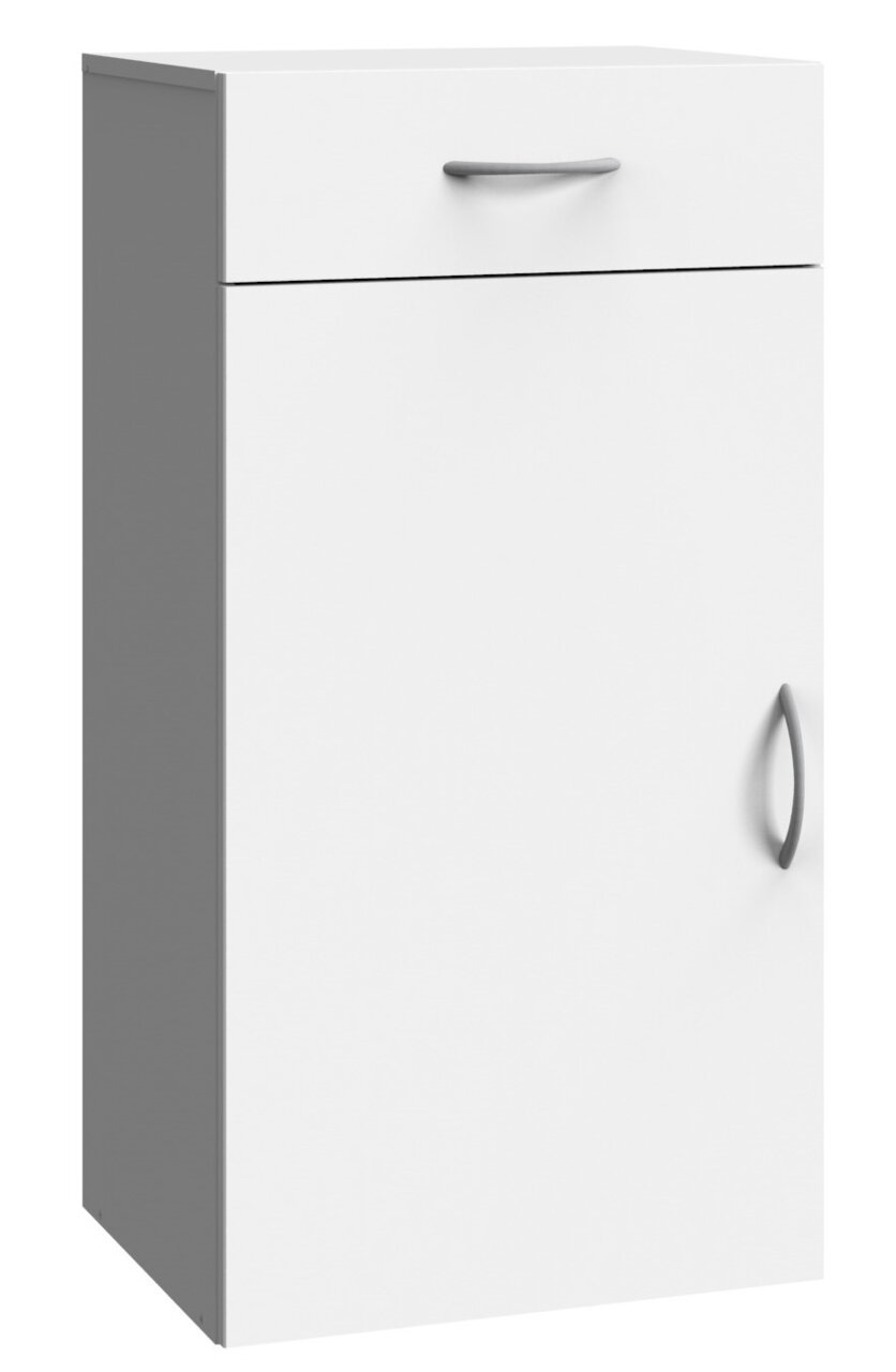 XORA Kommode MULTIRAUMKONZEPT Weiße Kommode mit einer Schublade und einer Tür, seitliche Perspektive