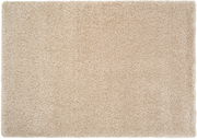 Beige Hochflor-Teppich in Draufsicht