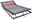 Dieter Knoll Fiberglasrahmen CARELLA Fiberglasrahmen 90 x 200 cm in seitlicher Perspektive mit verstellbarem Kopfteil und roten sowie grauen Leisten.