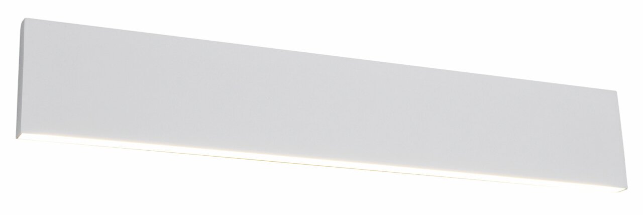 Moderne weiße Wandleuchte Concha in rechteckiger Form, seitliche Perspektive