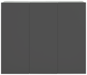 Moderner, dreitüriger Hängeschuhschrank in dunklem Grau, Frontalansicht