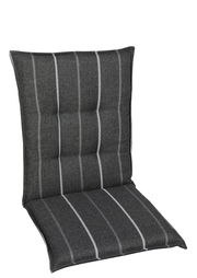 Graue Sesselauflage mit vertikalen Streifen, Vorderansicht
