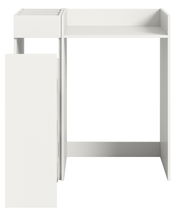 Weißes Waschmaschinenumbau-Set mit seitlicher Schublade und Ablagefläche, Frontalansicht