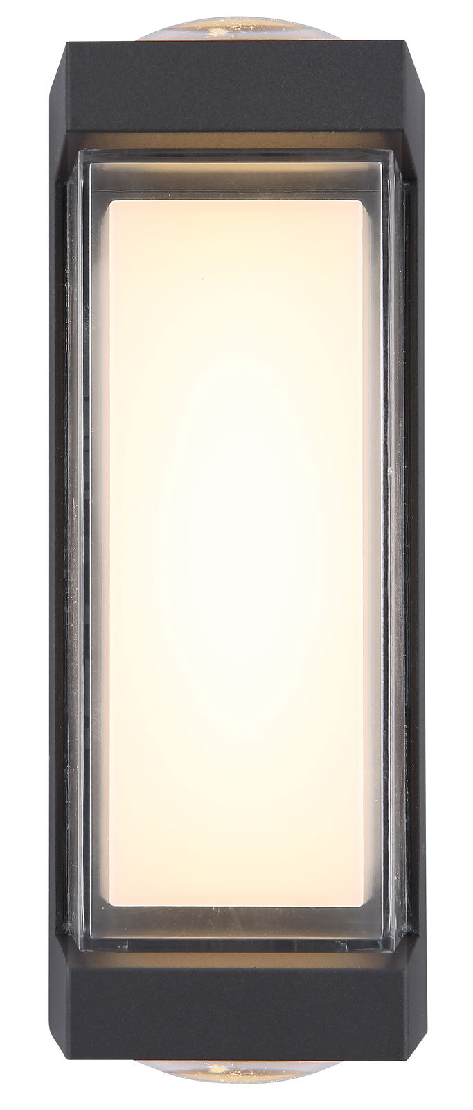 LED-Außenwandleuchte in rechteckigem Design, frontal abgebildet