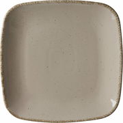 Quadratischer Dessertteller Casa 22cm in Grau mit gesprenkeltem Design, Draufsicht