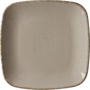 Quadratischer Dessertteller Casa 22cm in Grau mit gesprenkeltem Design, Draufsicht