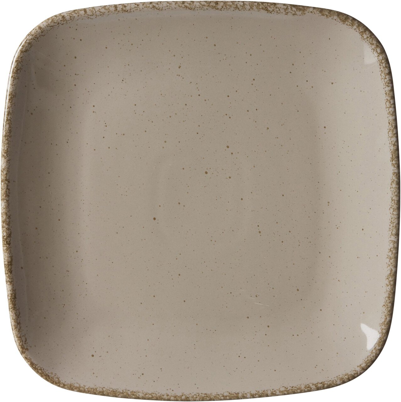 Quadratischer Dessertteller Casa 22cm in Grau mit gesprenkeltem Design, Draufsicht