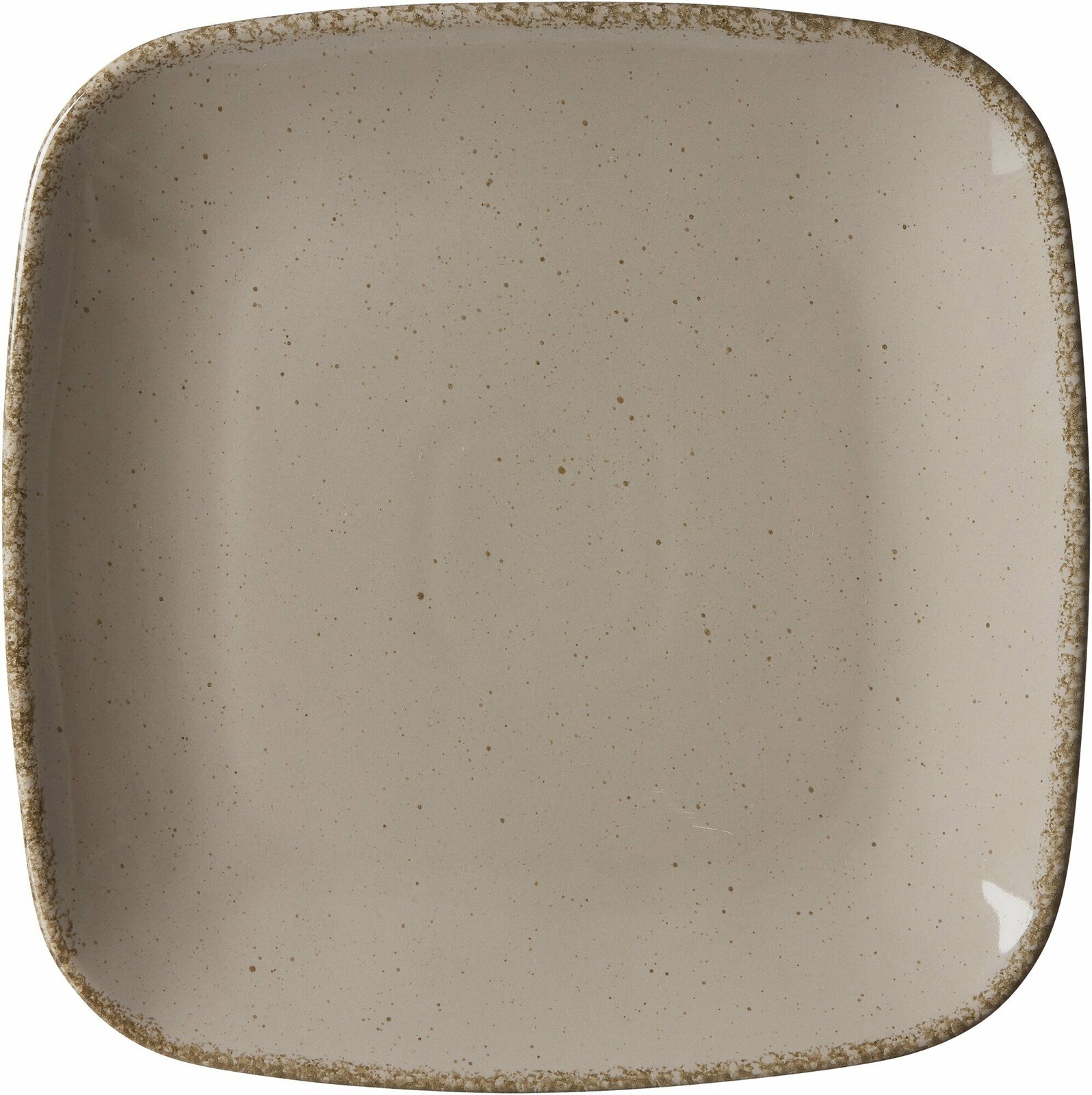 Quadratischer Dessertteller Casa 22cm in Grau mit gesprenkeltem Design, Draufsicht