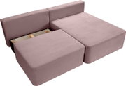 Schlafsofa in L-Form mit Stauraum, Ansicht von oben