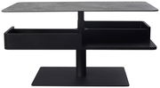 Moderner Couchtisch mit zwei Ebenen und Stauraum, seitliche Perspektive