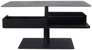 Moderner Couchtisch mit zwei Ebenen und Stauraum, seitliche Perspektive