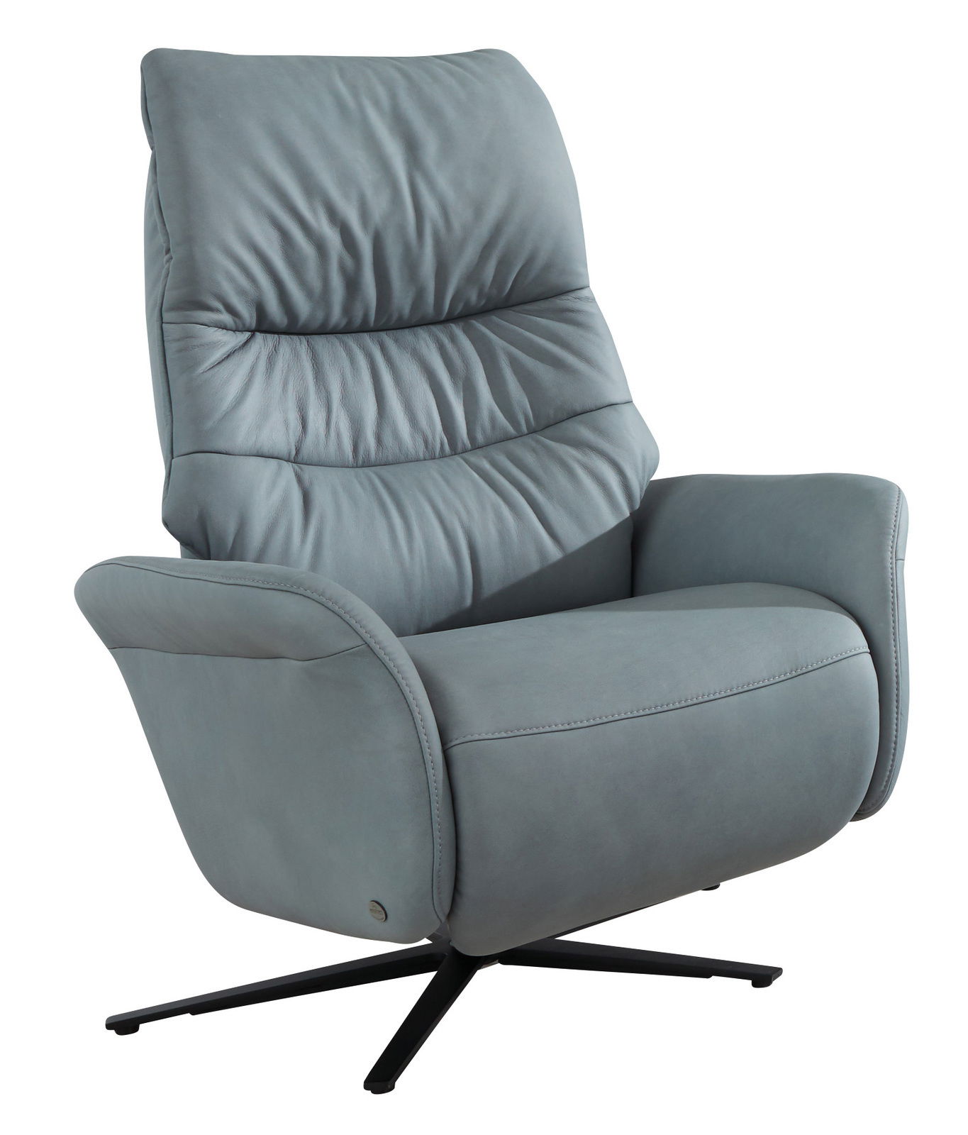 Himolla Fernsehsessel 7058 EASY SWING Moderner grauer Fernsehsessel mit hoher Rückenlehne und drehbarem Fuß, seitliche Perspektive