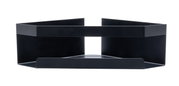 Schwarze Eckablage Meleto aus Metall, frontale Ansicht