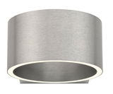 Moderne Wandleuchte PURE Clipse in gebürstetem Metall, Ansicht von vorne.