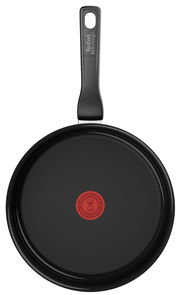 Keramik-Schmorpfanne mit schwarzem Griff und rotem Thermo-Signal, Draufsicht
