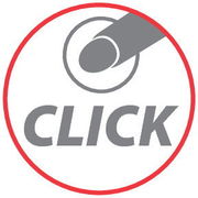 Symbol eines Klick-Mechanismus in einer kreisförmigen Darstellung, von oben betrachtet.