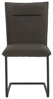 Freischwinger-Stuhl Valnatura Serie SCALA in dunklem Stoff, Frontalansicht