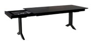 Schwarzer Esstisch 160x100cm mit ausziehbarer Funktion, seitliche Perspektive