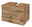 Waschtischunterschrank aus Holz mit zwei Schubladen, seitliche Perspektive