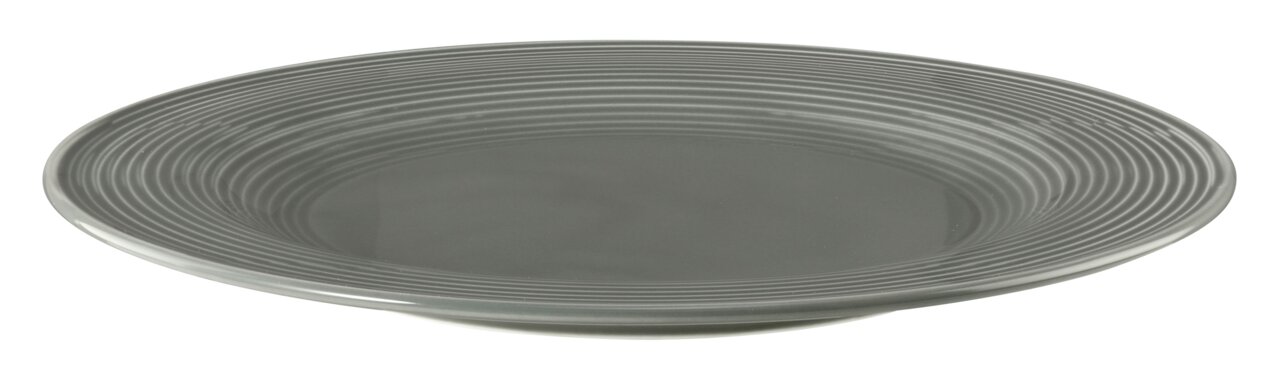 Seltmann Weiden Speiseteller BEAT Speiseteller 27,5 cm in Perlgrau mit geriffeltem Rand, seitliche Perspektive