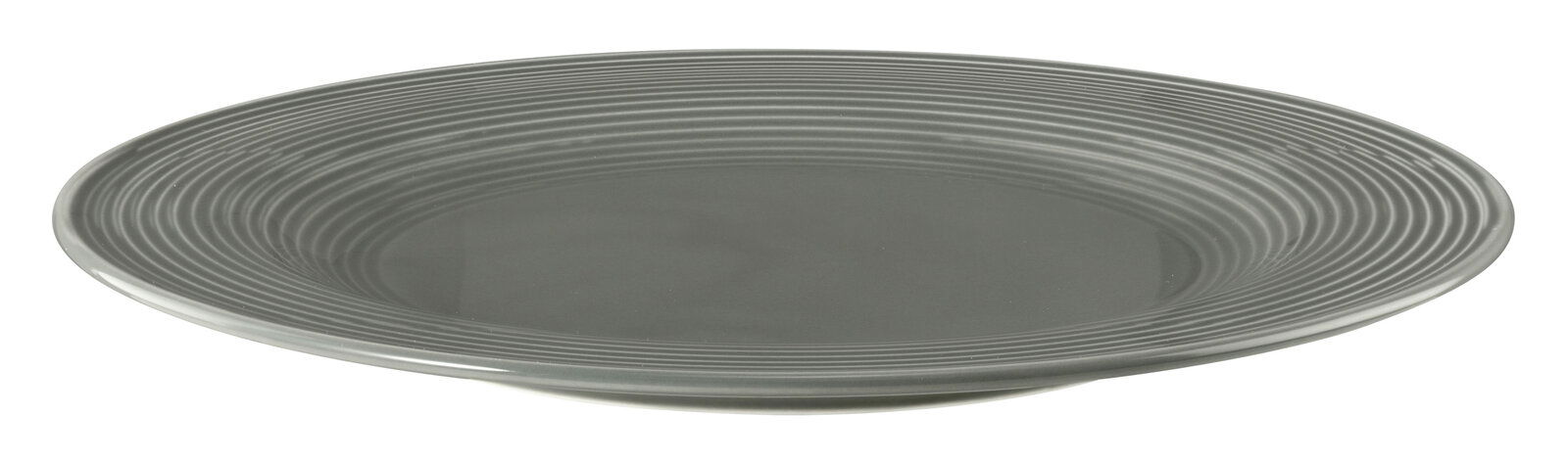 Seltmann Weiden Speiseteller BEAT Speiseteller 27,5 cm in Perlgrau mit geriffeltem Rand, seitliche Perspektive