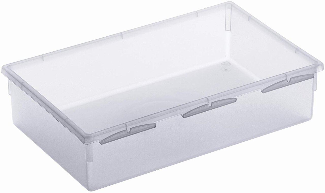 Transparente Kunststoffbox, rechteckig, 23 x 15 cm, von oben betrachtet