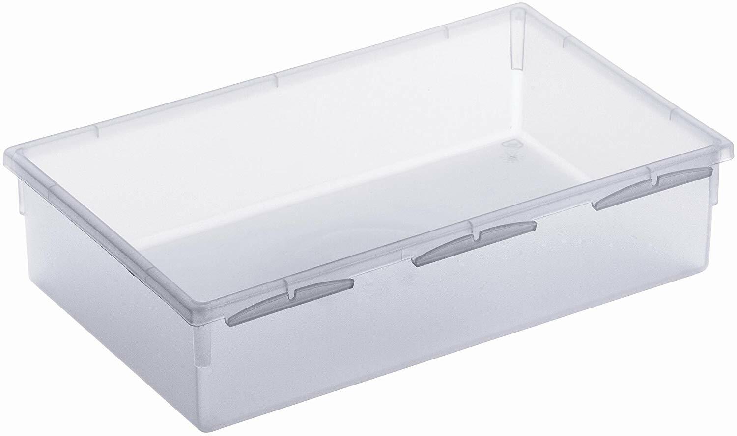 Transparente Kunststoffbox, rechteckig, 23 x 15 cm, von oben betrachtet