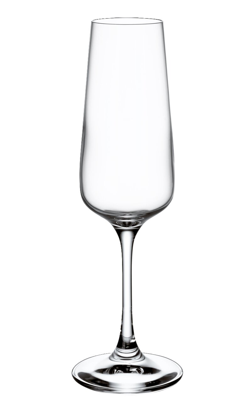 Villeroy & Boch Set van 4 champagneglazen OVID Elegantes Sektglas aus der Ovid-Serie, frontal abgebildet.